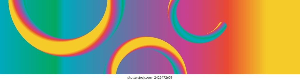 Multicolored wavy background with round gradient color. Vector background.