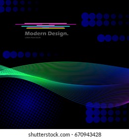 Multicolored wavy texture. Digital swirl. Eps10.