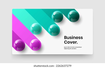 Multicolored web banner vector design illustration. Modern realistic spheres catalog cover concept.