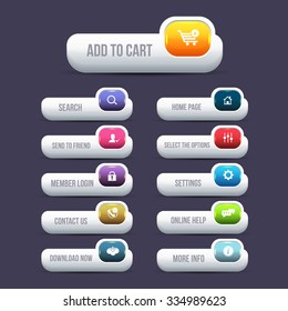 Multicolored Website Button Set