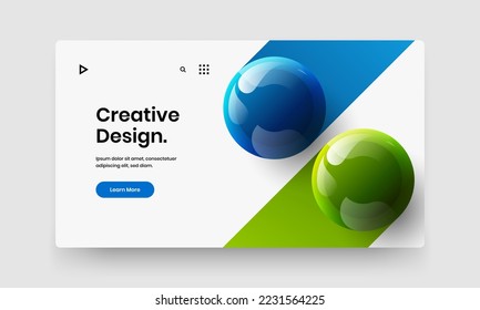 Multicolored website screen vector design concept. Isolated realistic balls postcard template.