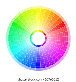 Multi-colored wheel on the white background.