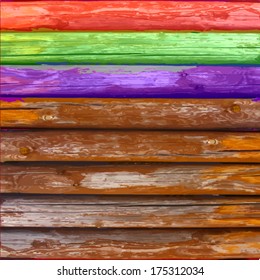 Multicolored wooden logs. Vector