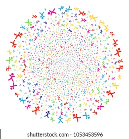 Multicolored X Generation Boy sparkler globula. Vector cluster salute created by scattered x generation boy elements. Multicolored Vector abstraction.