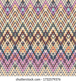 Multicolored zigzags vector seamless pattern for decoration, packaging, textile.