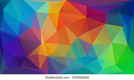 Multicolorful low poly flat background with triangles for web design