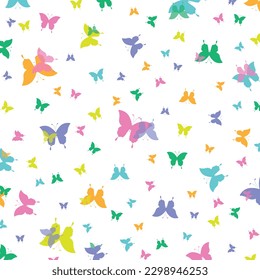 Multi-colors butterflies background, vector illustration for carnival, banner, birthday etc