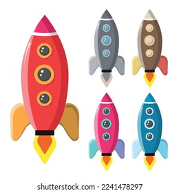 Multicolors rockets in the space