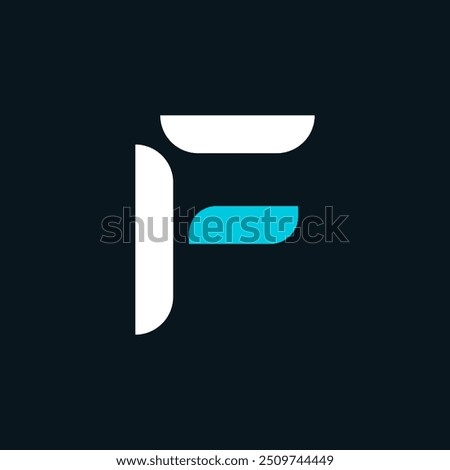 Multicolour F Letter Vector Rounded Logo, Minimal F Alphabet Logo Sign Letter, F Letter Typography Sign and Symbol