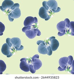 Multicolour floral modern printable seamless pattern. Pastel coloured orchid flower pattern ideas for textile, home decor, banner, business, wall paper, gift wrapping, template, banner, poster. 