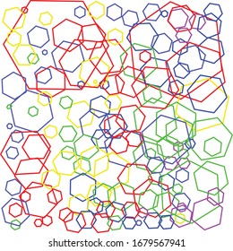 Multicolour hexagon background 10 eps
