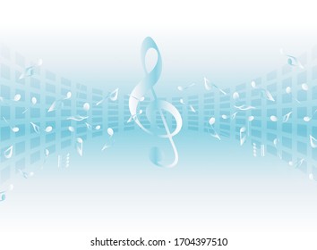 Multicolour Musical Notes Staff Background Vector Stock Vector (Royalty ...