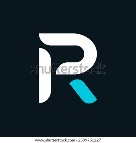 Multicolour R Letter Vector Rounded Logo, Minimal R Alphabet Logo Sign Letter, R Letter Typography Sign and Symbol