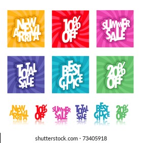 Multicolour retail signs