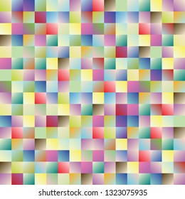 Multicolour square pattern with gradients