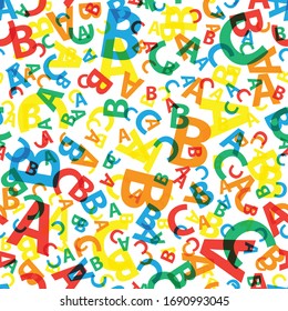 Multicoloured abc letter background seamless