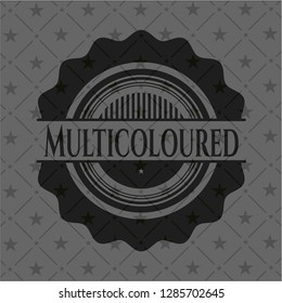 Multicoloured black badge