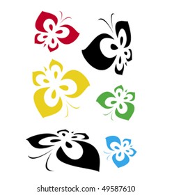 Multi-coloured butterflies, vector illustration.