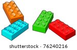 Multi-coloured childrens toy bricks