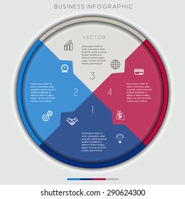 Multi-coloured Circle Numbered, Four Options, For Infographic, Diagramme, Technological Process, Business Concept, Or Other Successful Step-By-Step Representation