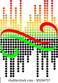 Multi-coloured equalizer from balls.