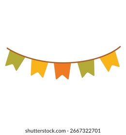 Multicoloured flags. Thanksgiving design. Isolated background. Vector flat illustration. - Powered by Shutterstock - Get 15% off with code: PIKWIZARD15