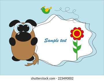 Multicoloured funny dog. Vector.