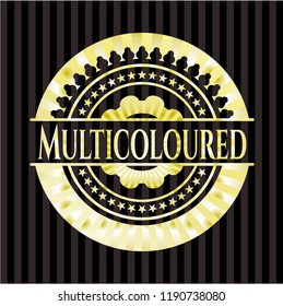 Multicoloured golden badge