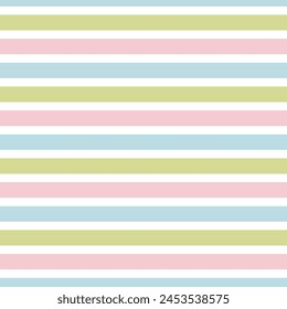 Multicoloured horizontal stripes vector seamless pattern. Geometric abstract stripped background.