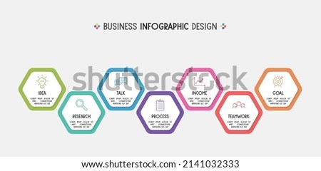 Multicoloured infograph with business icons. Vector