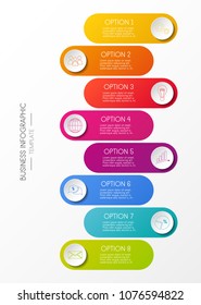 Multicoloured infographic template with business icons and options. Vector.