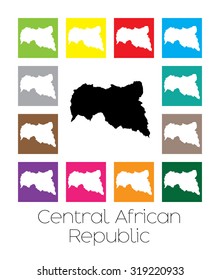 Multicoloured Map of the country of  Central African Republic