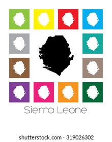 Multicoloured Map of the country of Sierra Leone