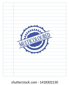Multicoloured pen strokes emblem. Blue ink. Vector Illustration. Detailed.