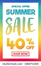 Multicoloured poster for Summer Sale. Vector.