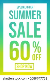 Multicoloured poster for Summer Sale. Vector.