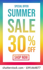 Multicoloured poster for Summer Sale. Vector.