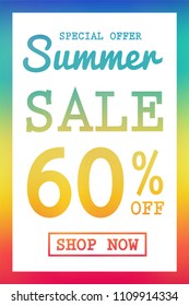 Multicoloured poster for Summer Sale. Vector.