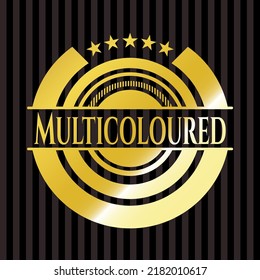 Multicoloured shiny badge. Vector Illustration. Detailed. 