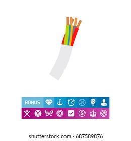 Multi-conductor Wire Cord Vector Icon