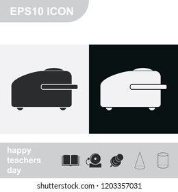 Multicooker flat black and white vector icon.