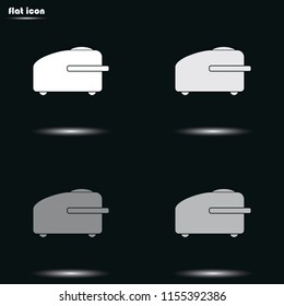 Multicooker flat grayscale vector icon.