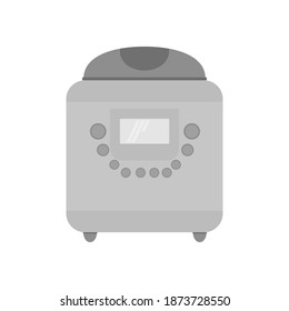Múltiple, electrodomésticos de cocina de estilo plano, equipo de preparación de alimentos, aparatos de cocina multiusos en tonos de ilustración vectorial gris