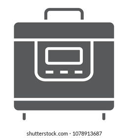 Multicooker glyph icon, kitchen and cooking, household sign vector graphics, a solid pattern on a white background, eps 10.