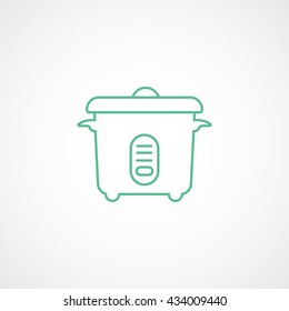 Multicooker Green Icon On White Background
