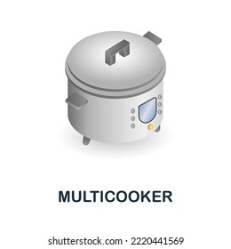 Multicooker icon. 3d illustration from kitchen supplies collection. Creative Multicooker 3d icon for web design, templates, infographics and more