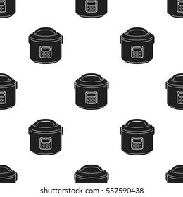 Multicooker icon in black style isolated on white background. Household appliance pattern stock vector illustration.