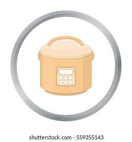 Multicooker icon in cartoon style isolated on white background. Household appliance symbol stock vector illustration.