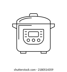 Multicooker-Symbol im Zeilenstil, einzeln auf weißem Hintergrund