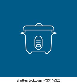 Multicooker Icon On Blue Background